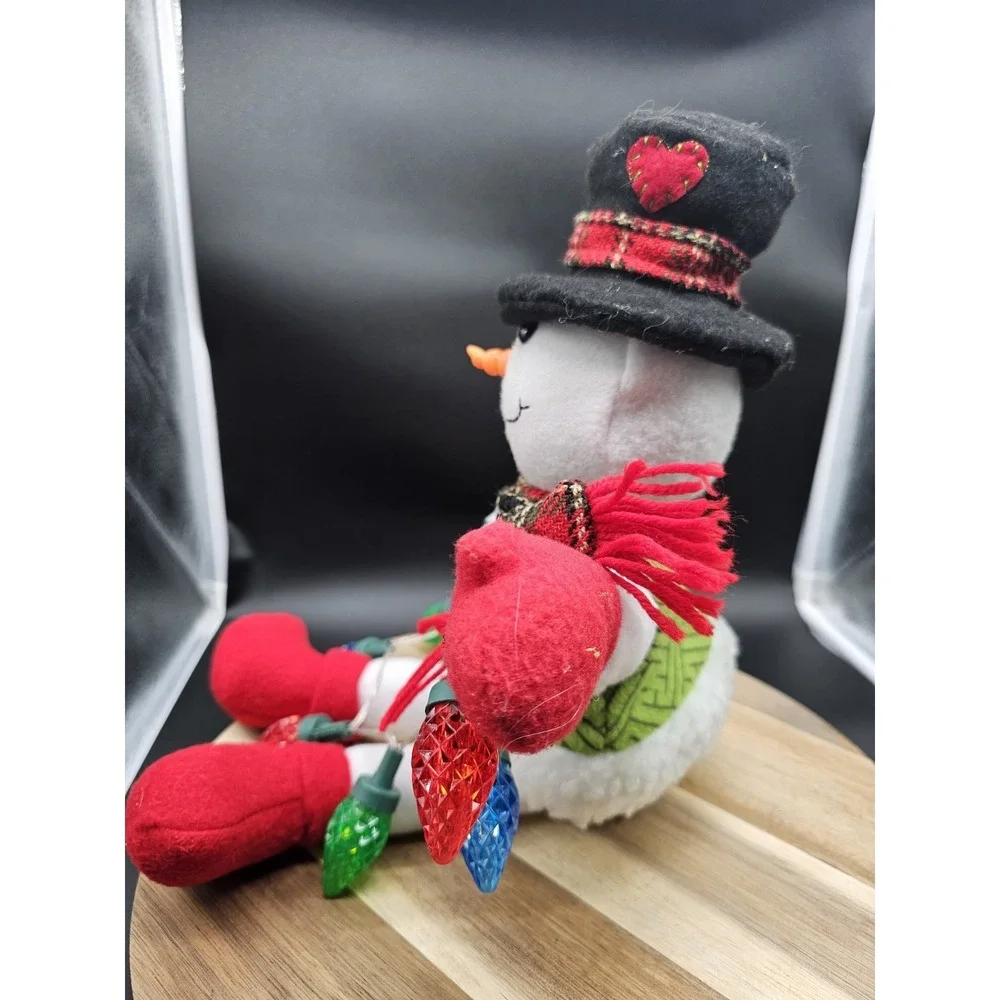Light Up Snowman Plush Figure‎ With Christmas Lights